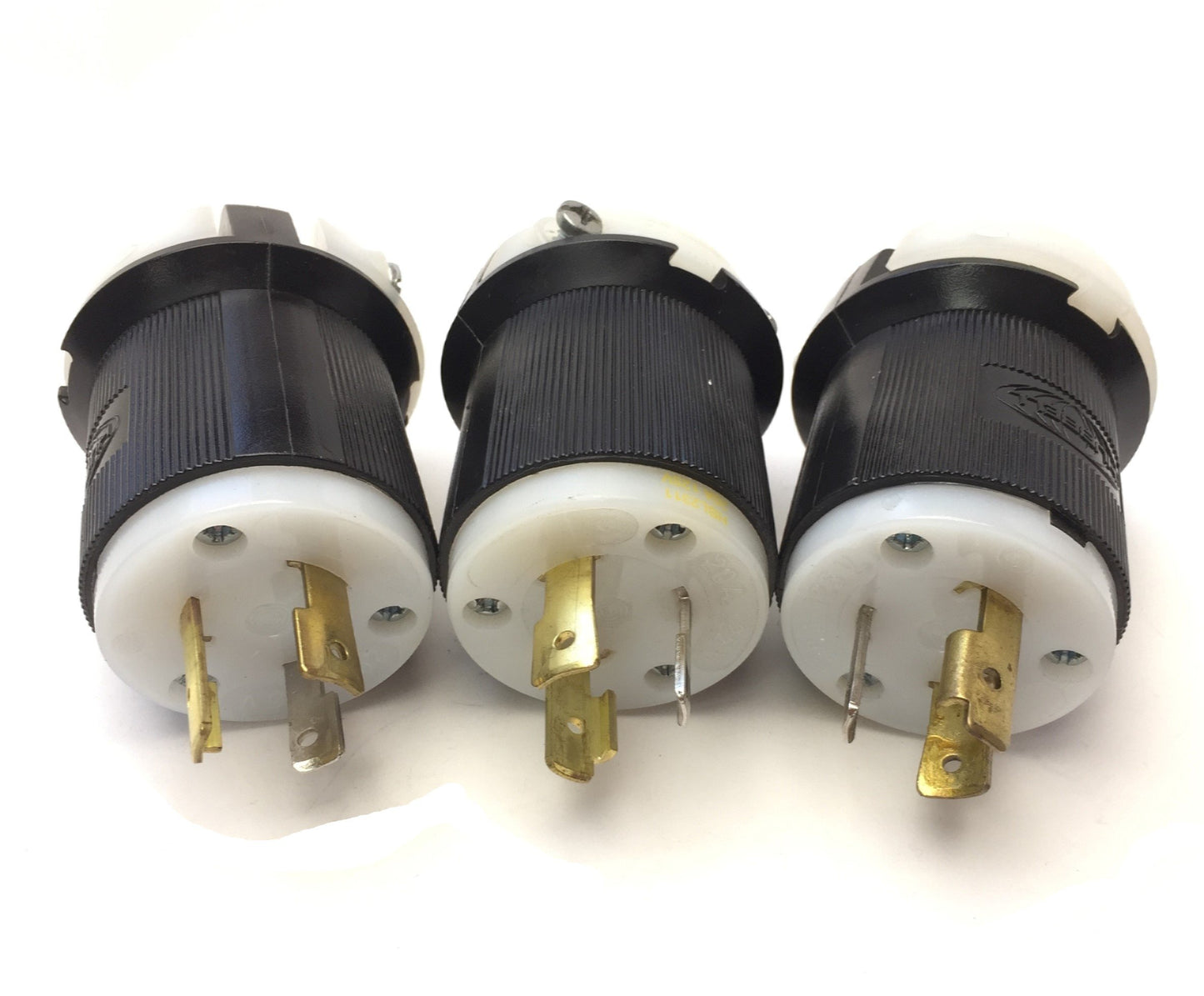 Used Lot of 3 Hubbell HBL2311 Twist-Lock Male Plugs 2-Pole 3W 20A 125V NEMA L5-20P UL