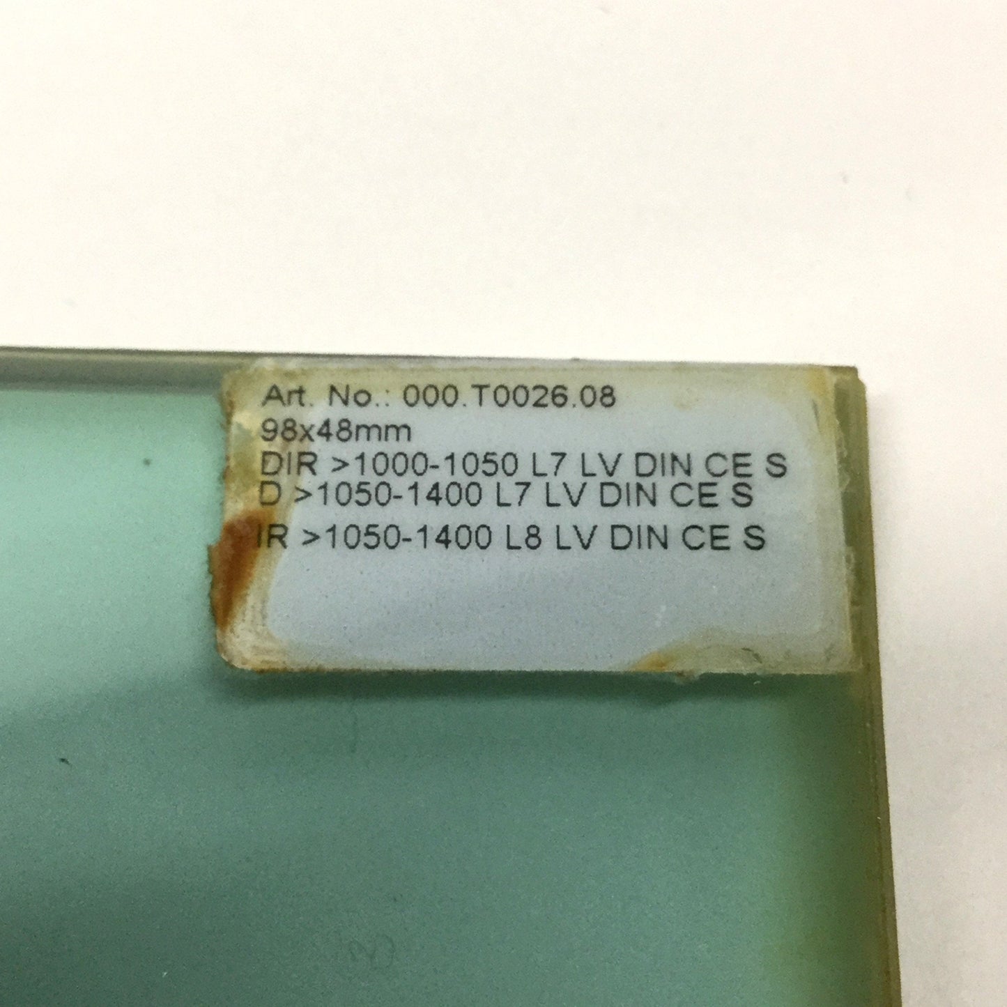 Used Laser Vision 000.T0026.08 T26 Cabin Viewing Eye Safety Filter Window 98x48mm
