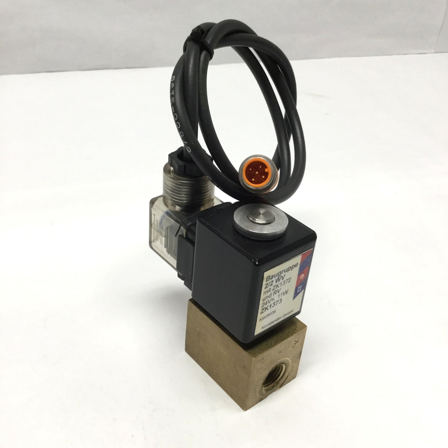 Used Konstandin Baugruppe ZK1373 2/2-Way NC Solenoid Brass Valve, 24VDC Coil, G1/4