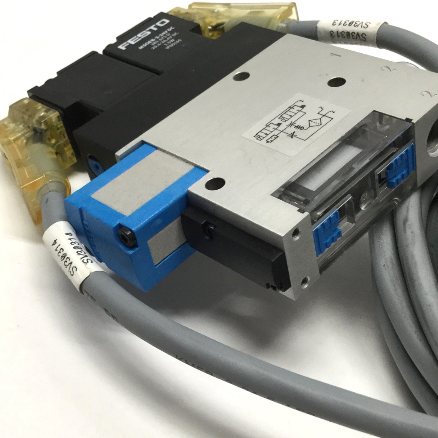 Used Festo VADMI-95 High Vacuum Generator, 0.95mm Laval Nozzle, 85% Max Vac, 24VDC