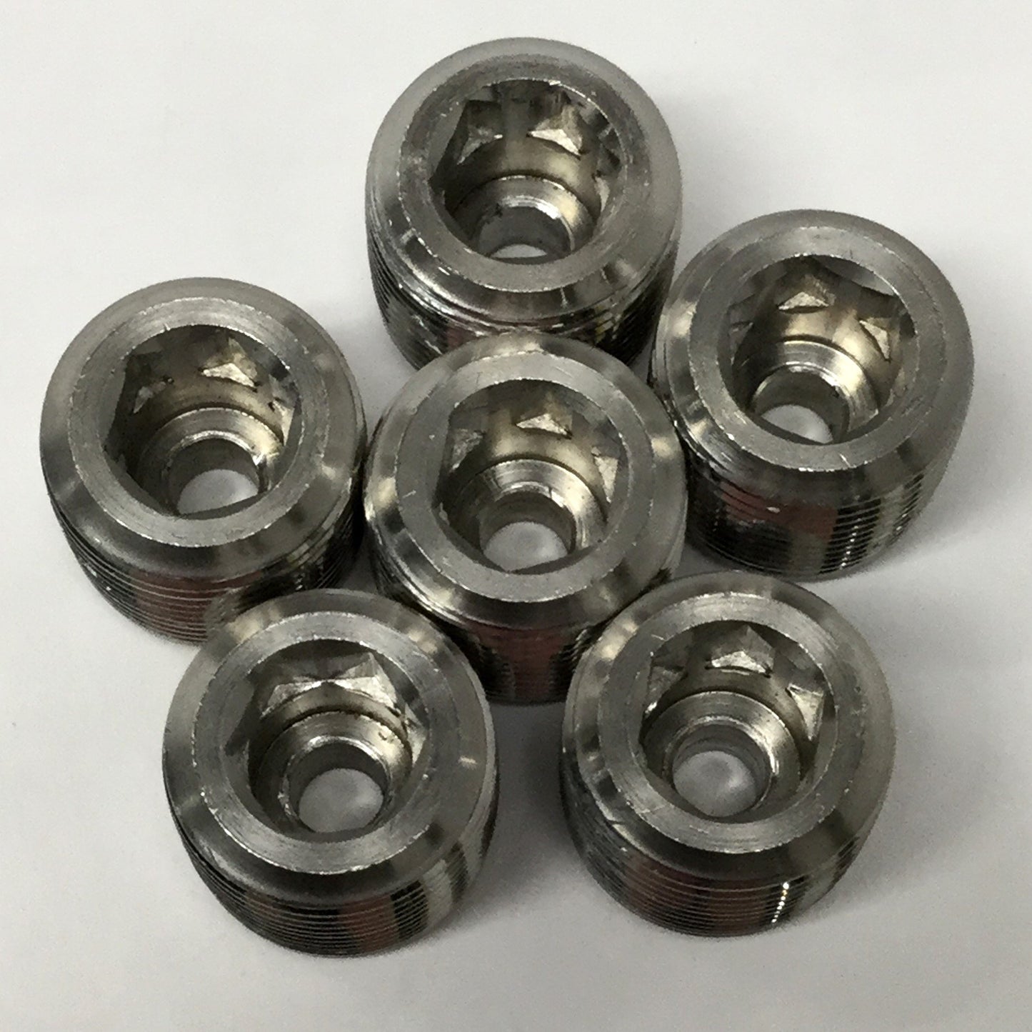 Used Lot of 6 Misumi LVWS20-20 Leveling Screws, 304 SS, M20 x1.5 Thread, 20mm Long