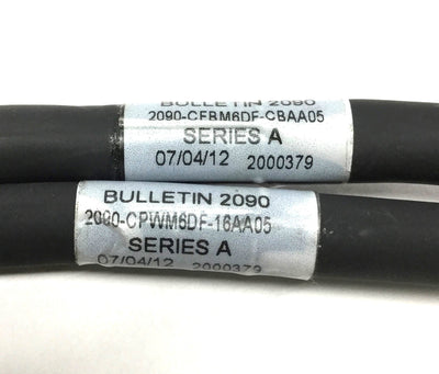 Used Allen Bradley 2090-CFBM6DF Kinetix Motor Feedback & Power Cable 24" w/ K2CK-D15M