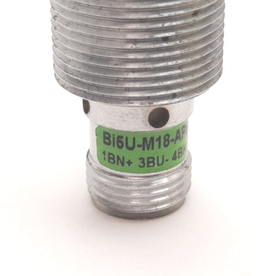 Used Turck Bi5U-M18-AP6X-H1141 Inductive Proximity Sensor, 5mm, 10-30VDC, PNP N/O