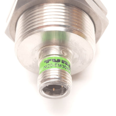 Used Turck Ni20-EM30WD-AP6X-H1141 Inductive Proximity Sensor, 20mm, 10-30VDC, PNP N/O