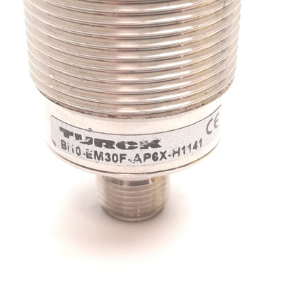 Used Turck Bi10-EM30F-AP6X-H1141 Inductive Proximity Sensor, 10mm, 10-30VDC, PNP