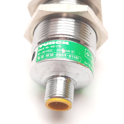 Used Turck Bi10-M30-AN6X-H1141 Inductive Proximity Sensor, 10mm, 10-30VDC, NPN N/O