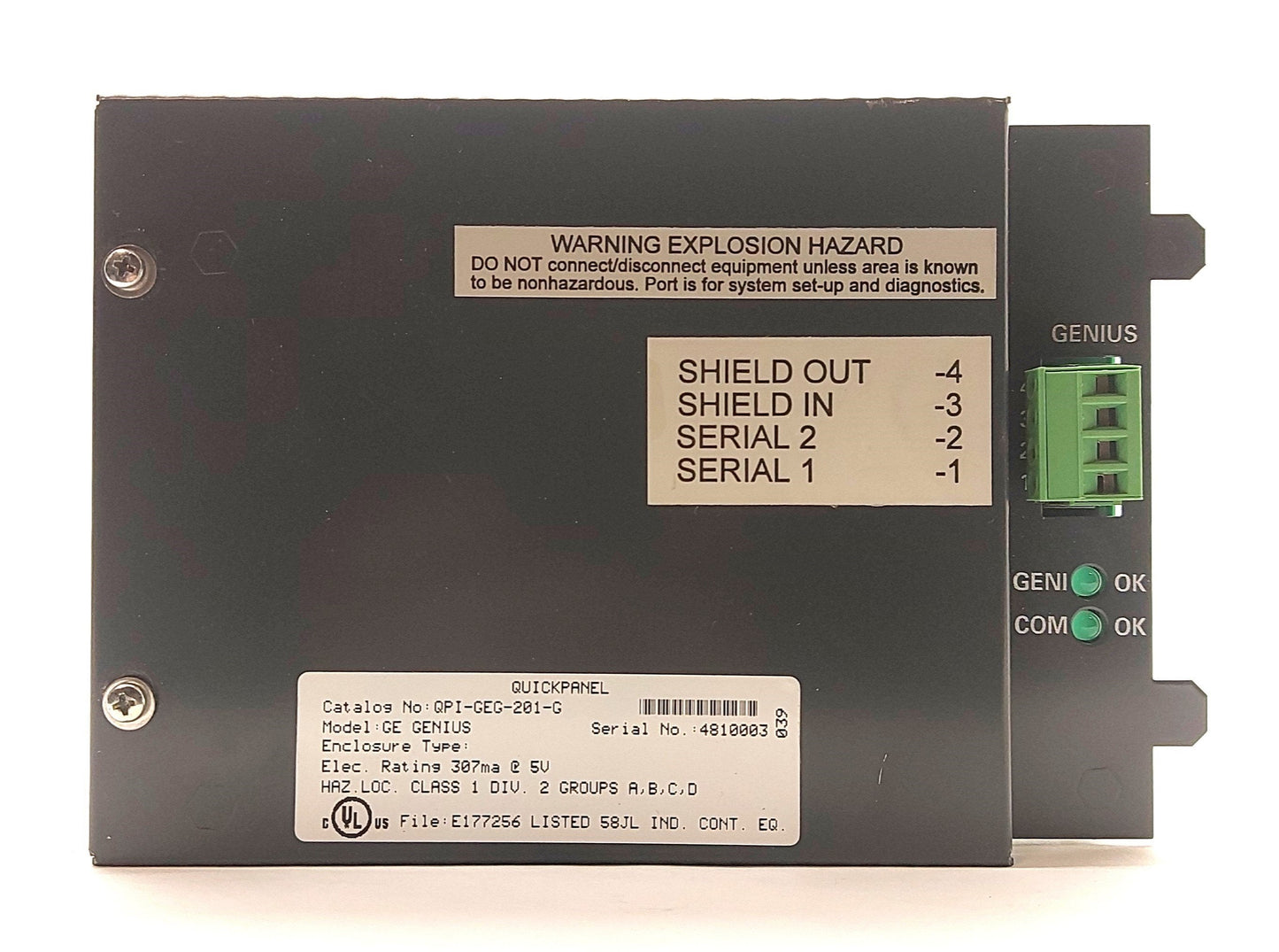 Used Total Control Products QPI-GEG-201-H HMI GE/Fanuc Genius Communication Module