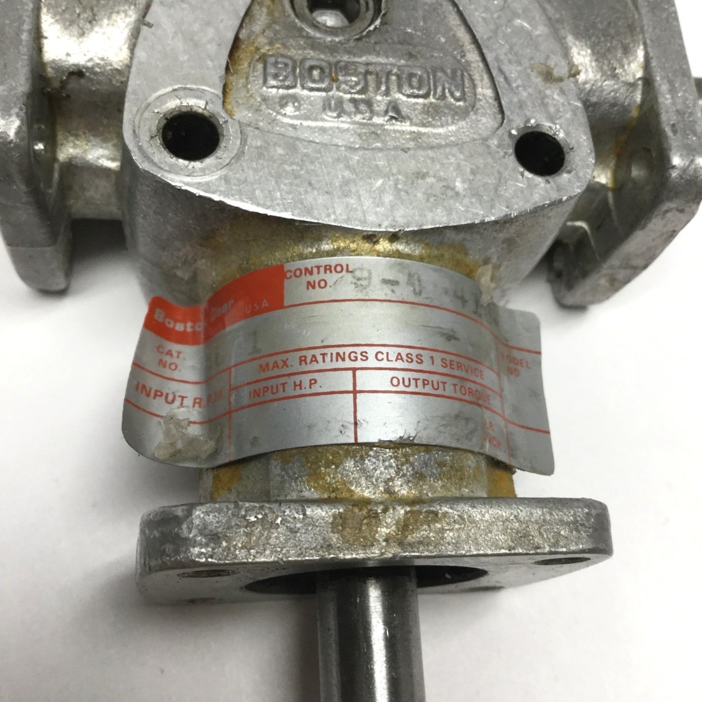 Used Boston RA631 Gear Box Drive 3-Way, 1:1 Ratio, 3/8" Shafts, 1750RPM, 12 lb-in