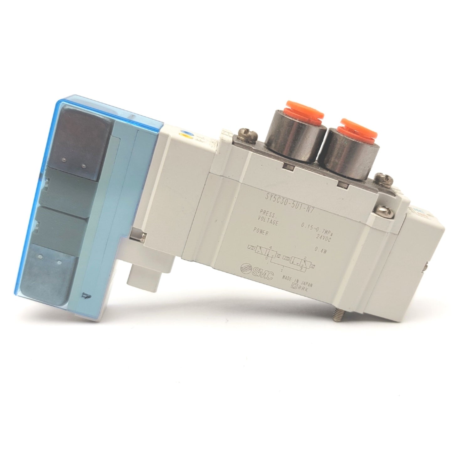 Used SMC SY5C30-5U1-N7 4-Position Dual 3-Port Solenoid Valve NC/NO 24VDC, 0.15-0.7MPa