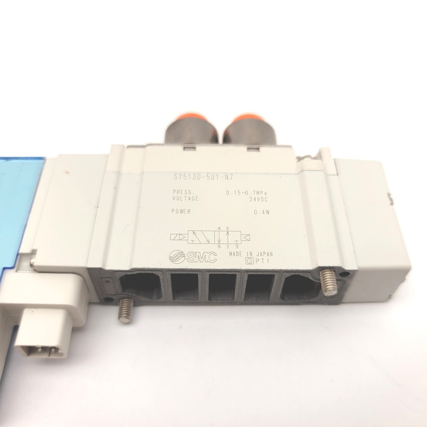 Used SMC SY5130-5U1-N7 5-Port 2-Position Single Solenoid Valve 0.15-0.7MPa, 24VDC