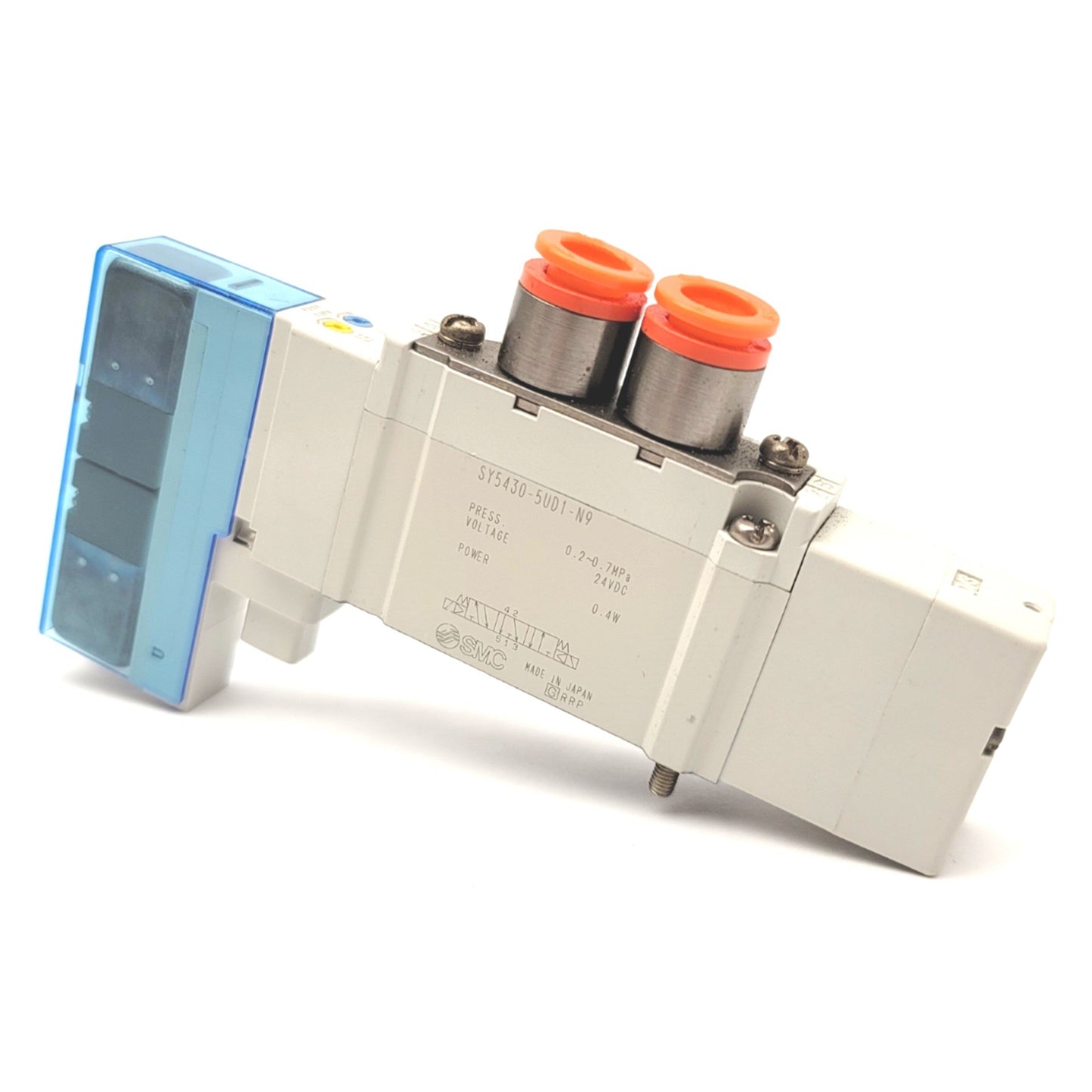 Used SMC SY5430-5UD1-N9 3-Position Exhaust Center Solenoid Valve, 0.2-0.7MPa, 24VDC