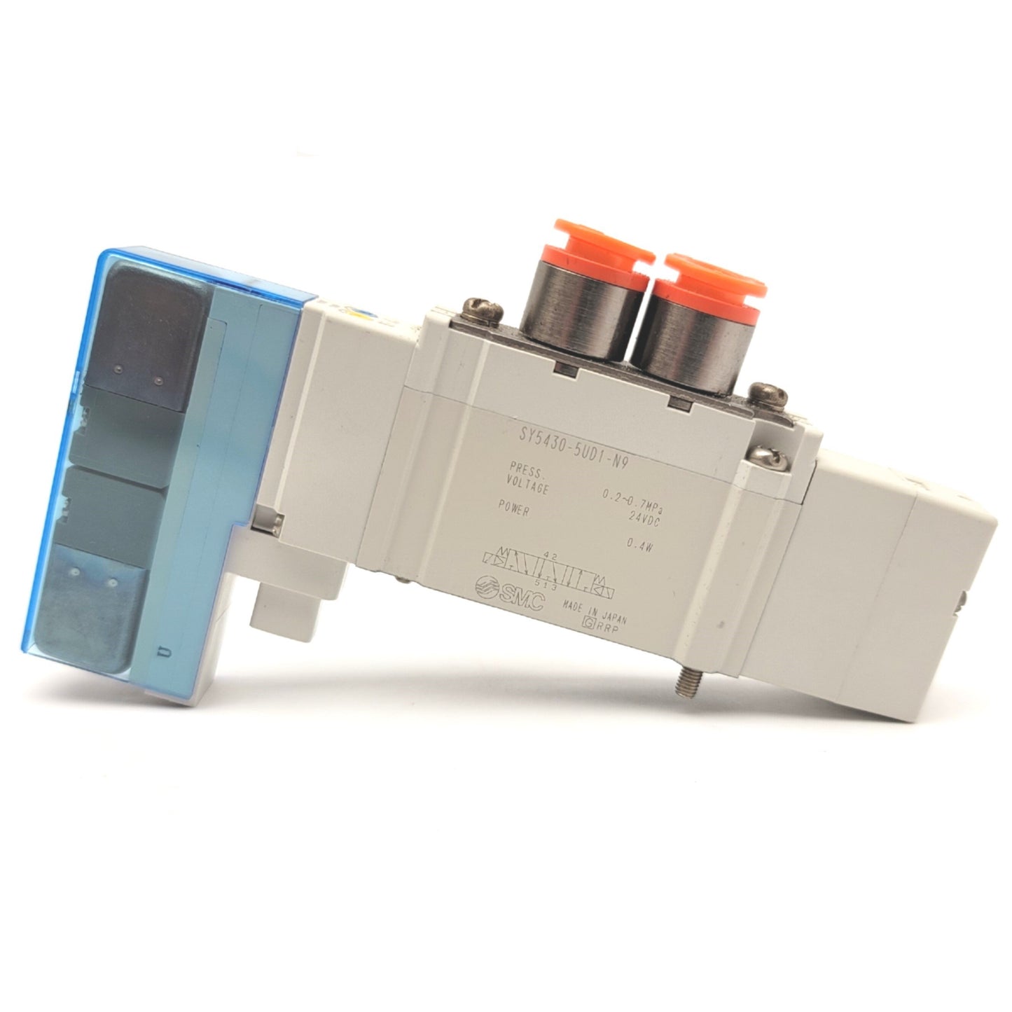 Used SMC SY5430-5UD1-N9 3-Position Exhaust Center Solenoid Valve, 0.2-0.7MPa, 24VDC