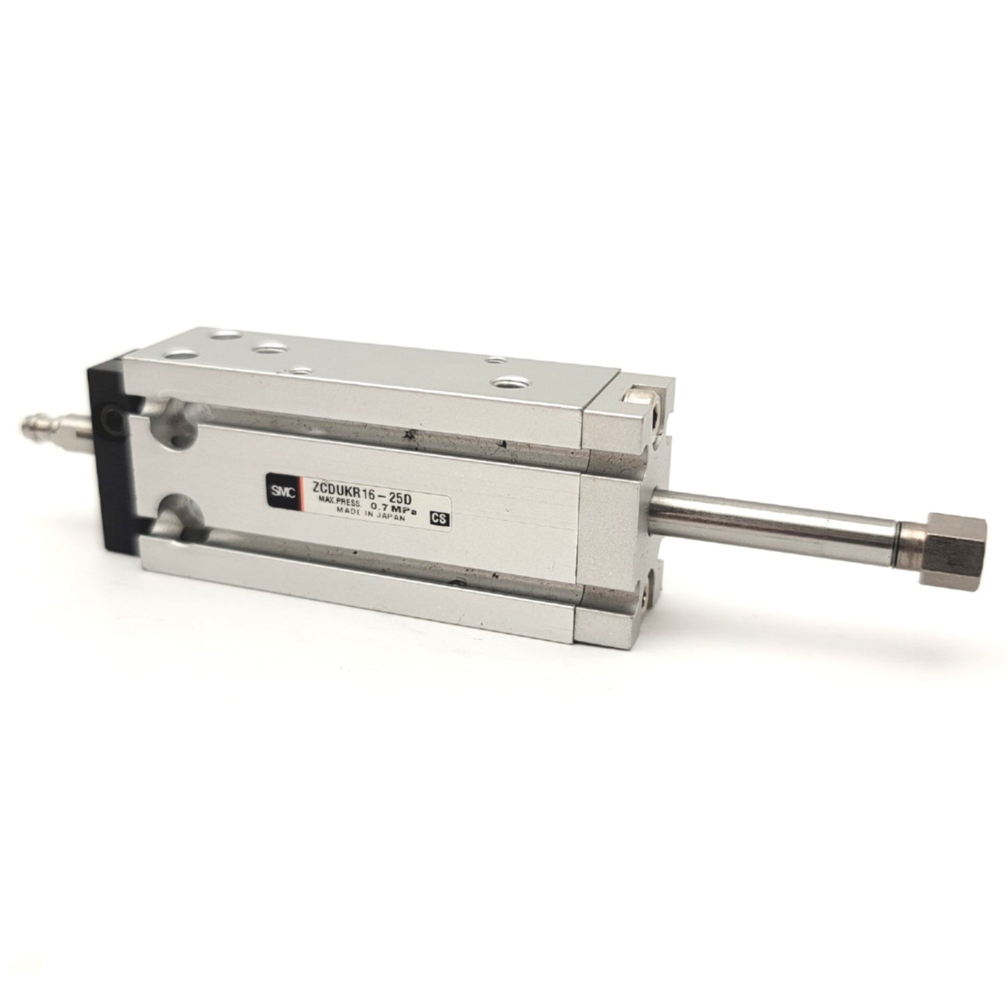 Used SMC ZCDUKR16-25D Free Mount Cylinder For Vacuum Bore: 16mm, Stroke: 25mm, 0.7MPa