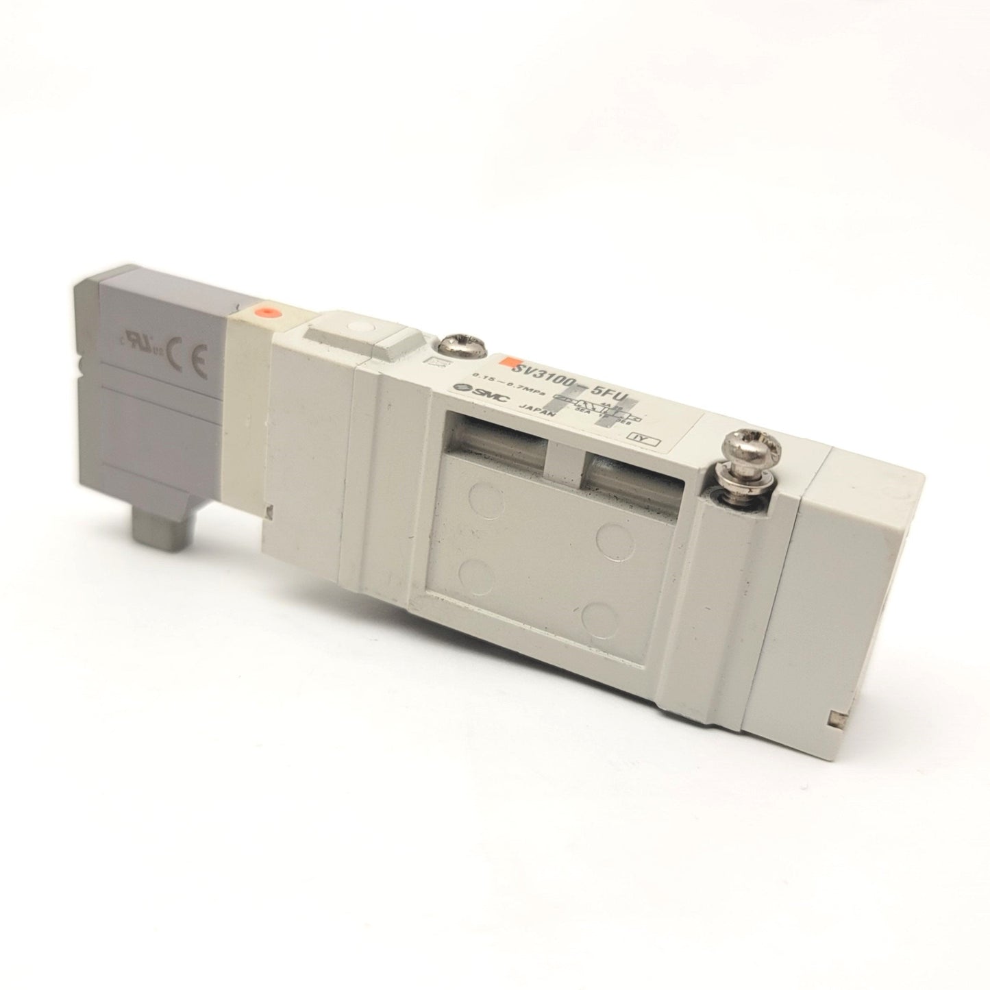 Used SMC SV3100-5FU 5-Port 2-Position Single Solenoid Valve, 24VDC, 0.15-0.7MPa