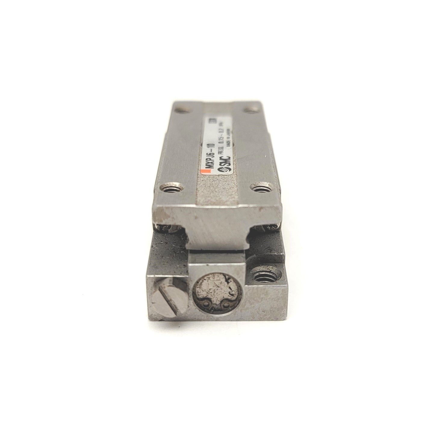 Used SMC MXPJ6-10 Pneumatic Linear Slide Table Bore: 6mm, Stroke: 10mm, 0.15-0.7MPa