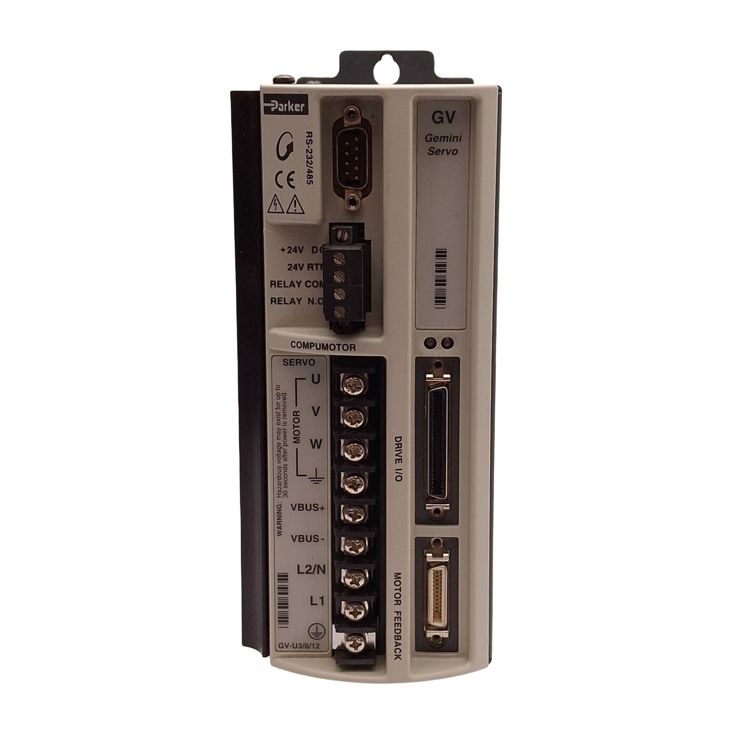 Used Parker GV-U3E Gemini Servo Motor Drive, 1-Axis, 170/340VDC 3A Bus, 120/240VAC