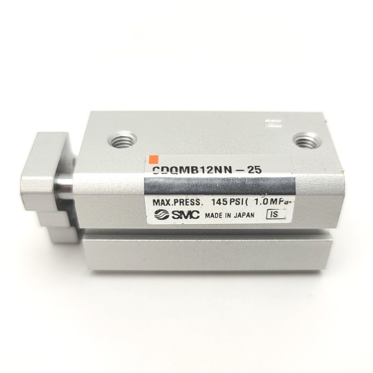 Used SMC CDQMB12NN-25 Compact Guide Rod Cylinder Bore: 12mm, Stroke: 25mm, 125psi Max