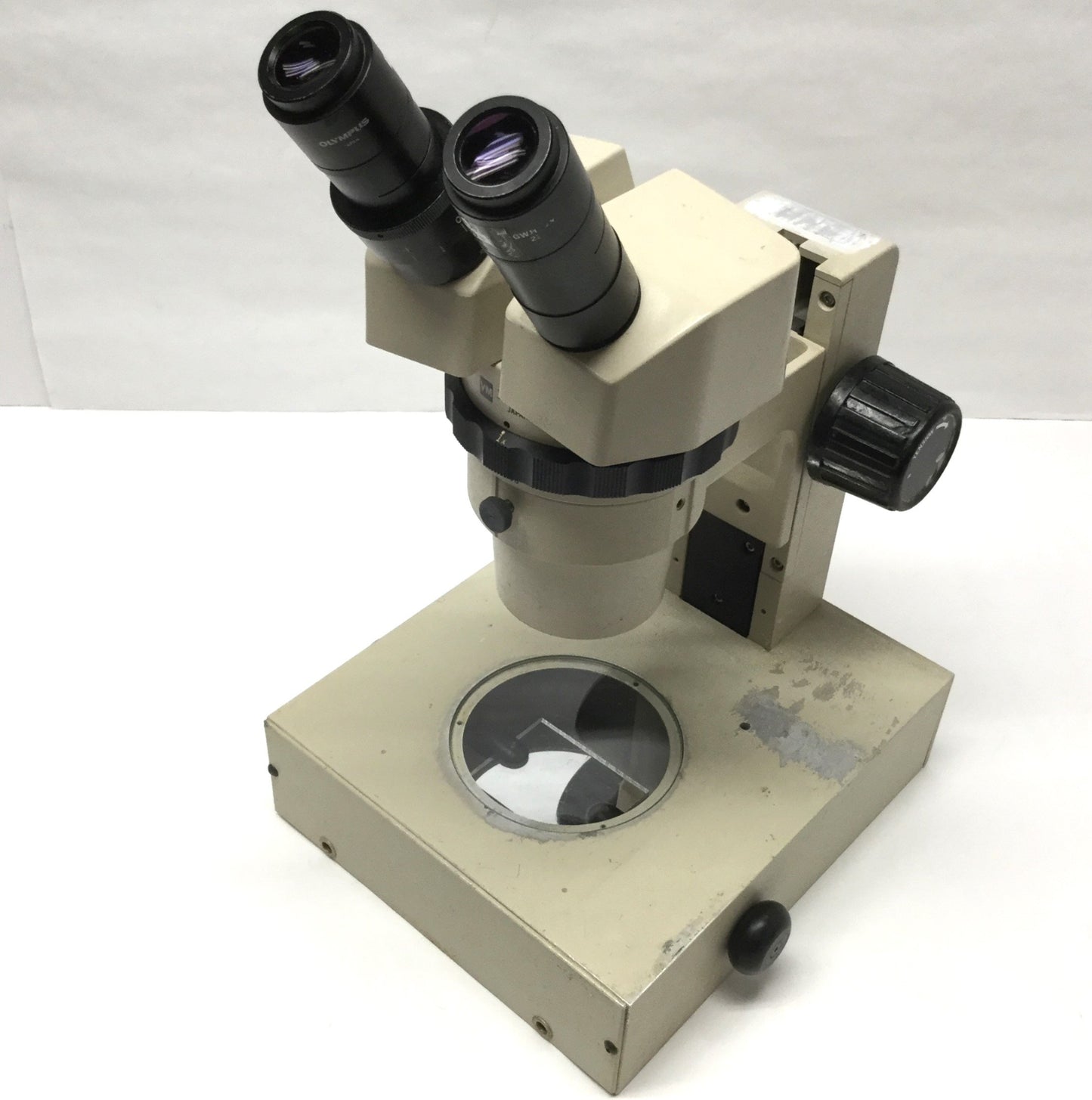 Used Olympus VMT-4F Stereoscopic Microscope 1x, 4x Objective w/ GWH10X 23 Eyepieces