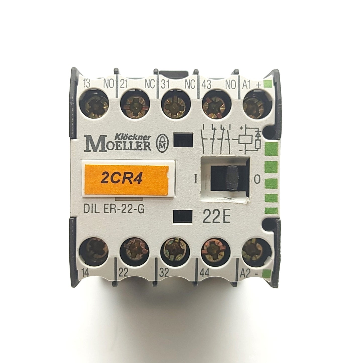 Used Moeller DIL ER-22-G Contactor 2x NO 2x NC 220VAC 6A, 24VDC Coil, DIN Rail