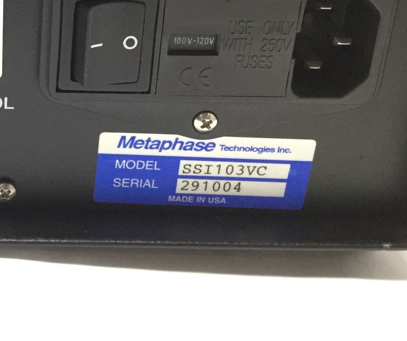 Used Metaphase SSI-103VC-1 Pulsed Power Supply for Strobe LED Lights 8-23.5V 10-350µs