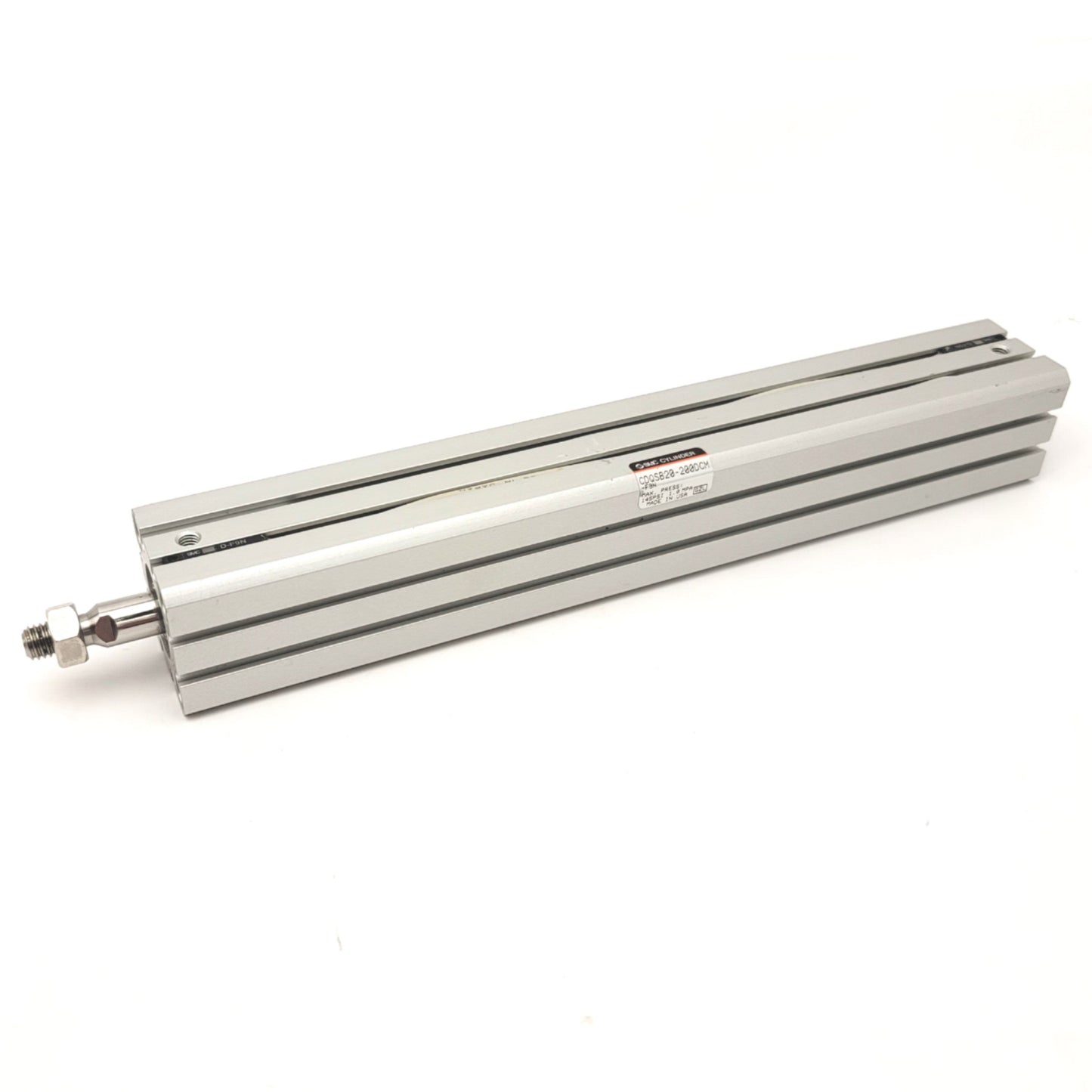 Used SMC CDQSB20-200DCM Compact Cylinder Bore: 20mm, Stroke: 200mm, 145psi Max