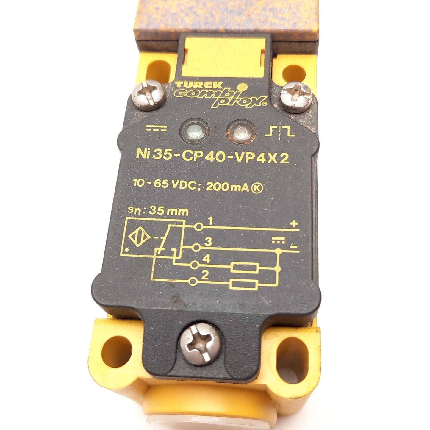 Used Turck Ni35-CP40-VP4X2 Inductive Proximity Sensor, 35mm, 10-65VDC, 200mA, PNP