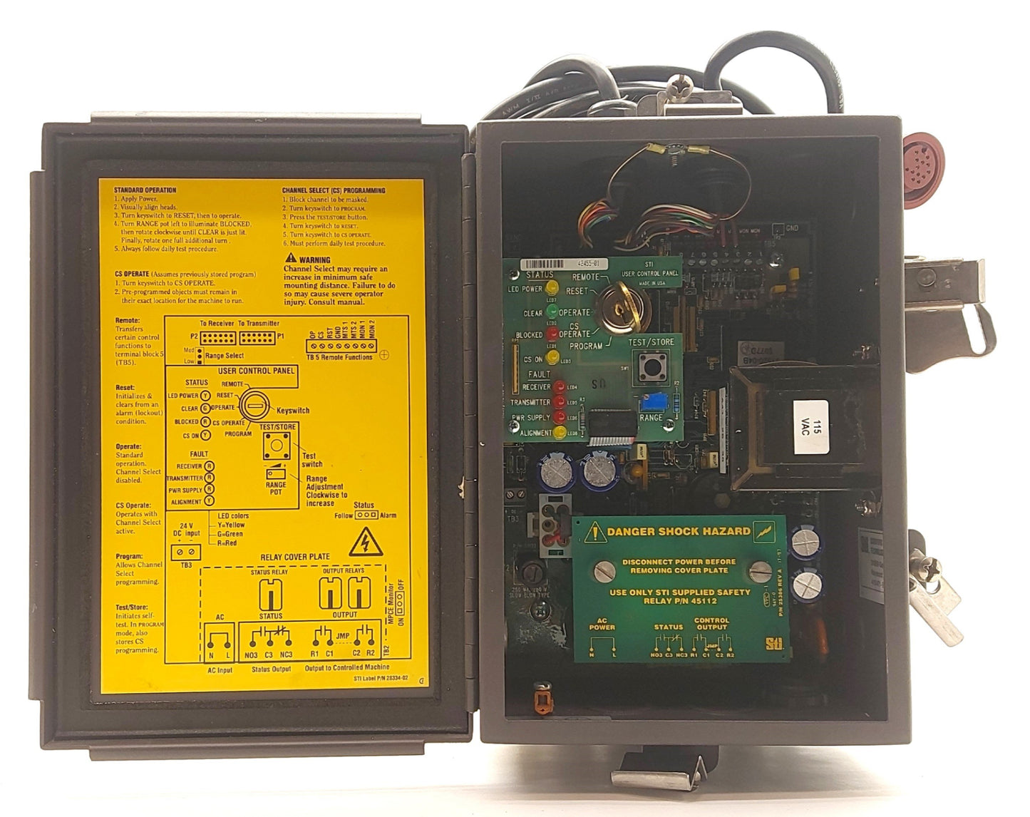 Used STI 43268-01 MS4304B MiniSafe Light Curtain Controller 2x NO Contacts 120VAC
