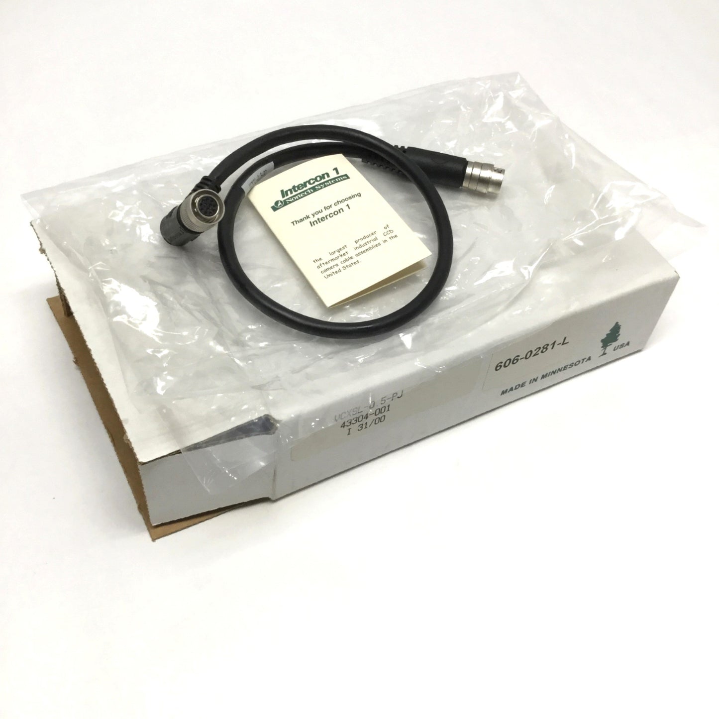 New Intercon 1 VCXSL-0.5-PJ Camera Cable 12Pin Hirose Male to RightAngle Female 0.5m