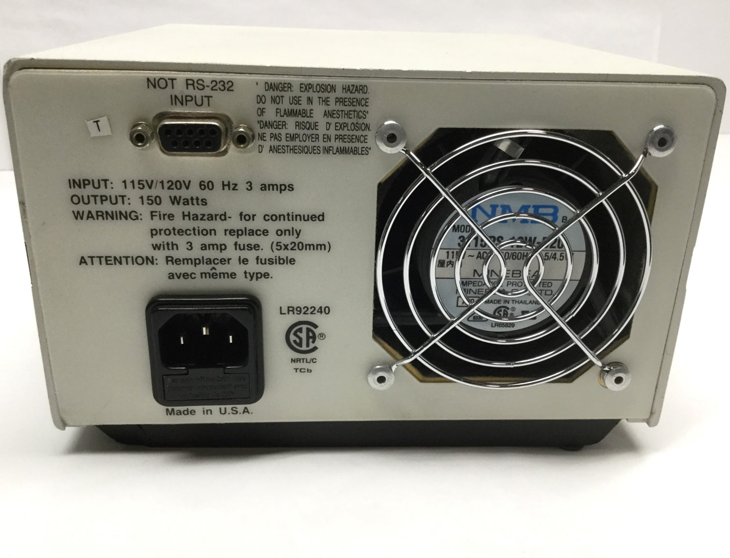 Used Fostec 8375 Fiber Optic Light Source Illuminator EKE Lamp 150W, 115VAC, Ø18mm