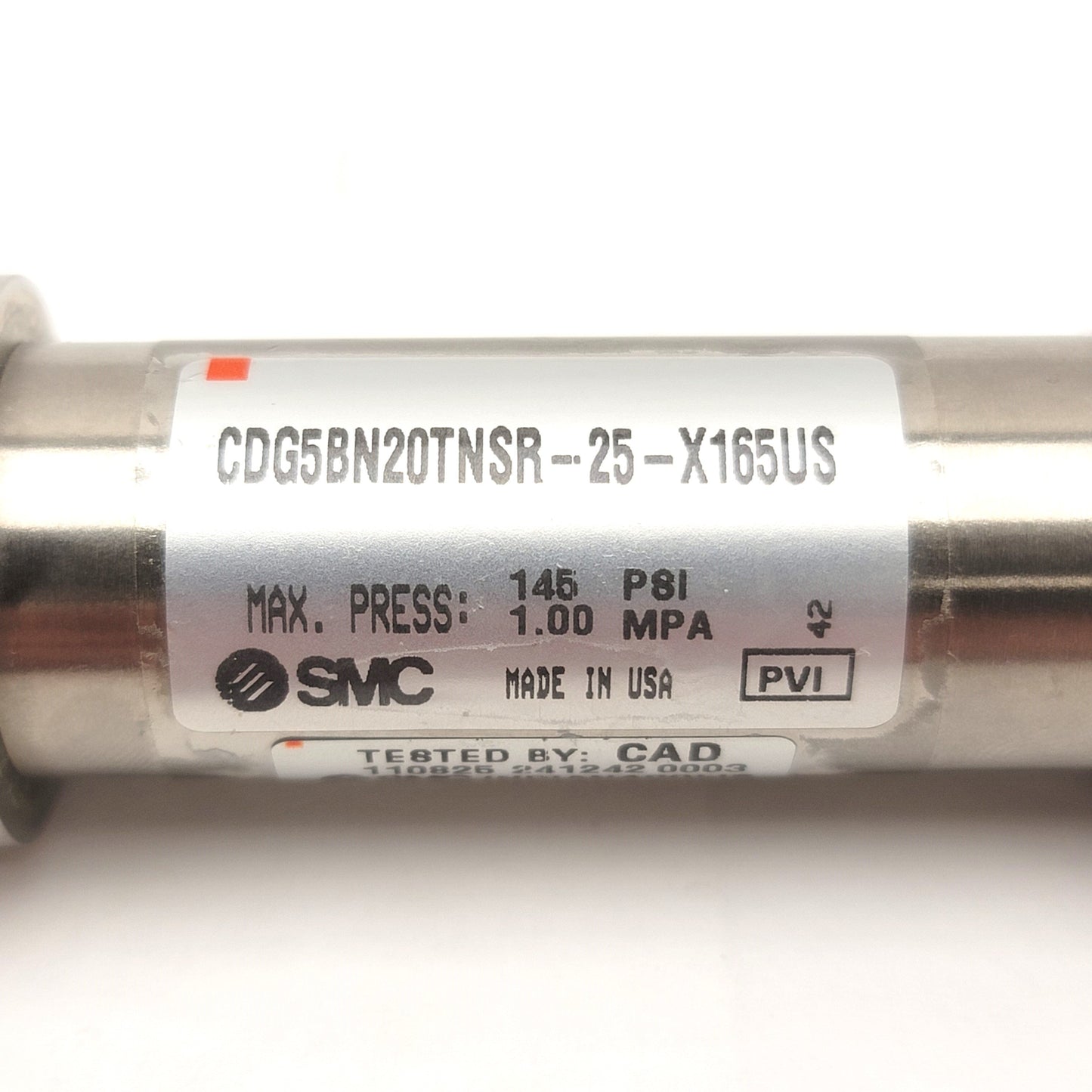 New – Open box SMC CDG5BN20TNSR-25-X165US Stainless Steel Water Resistant Cylinder, 25mm Stroke