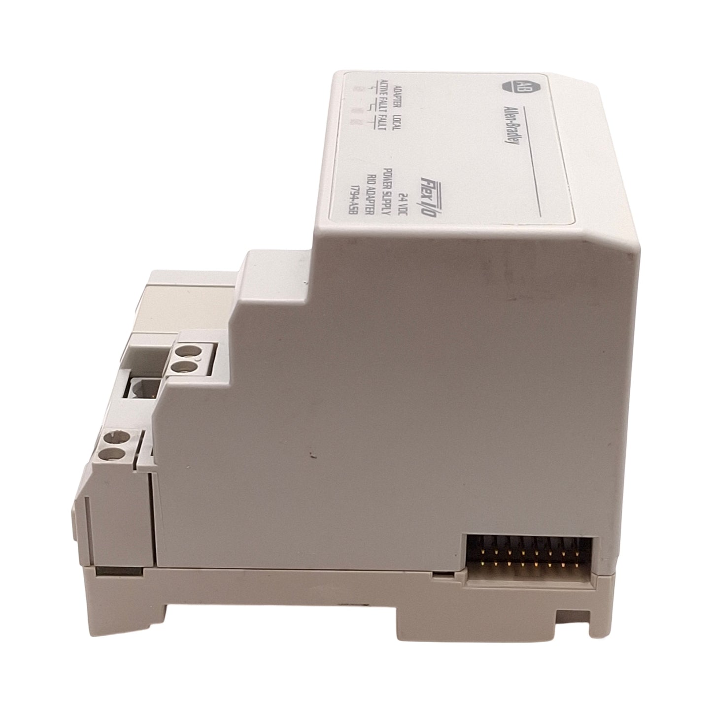 Used Allen Bradley 1794-ASB Ser D Flex I/O Power Supply RIO Remote Adapter 24VDC