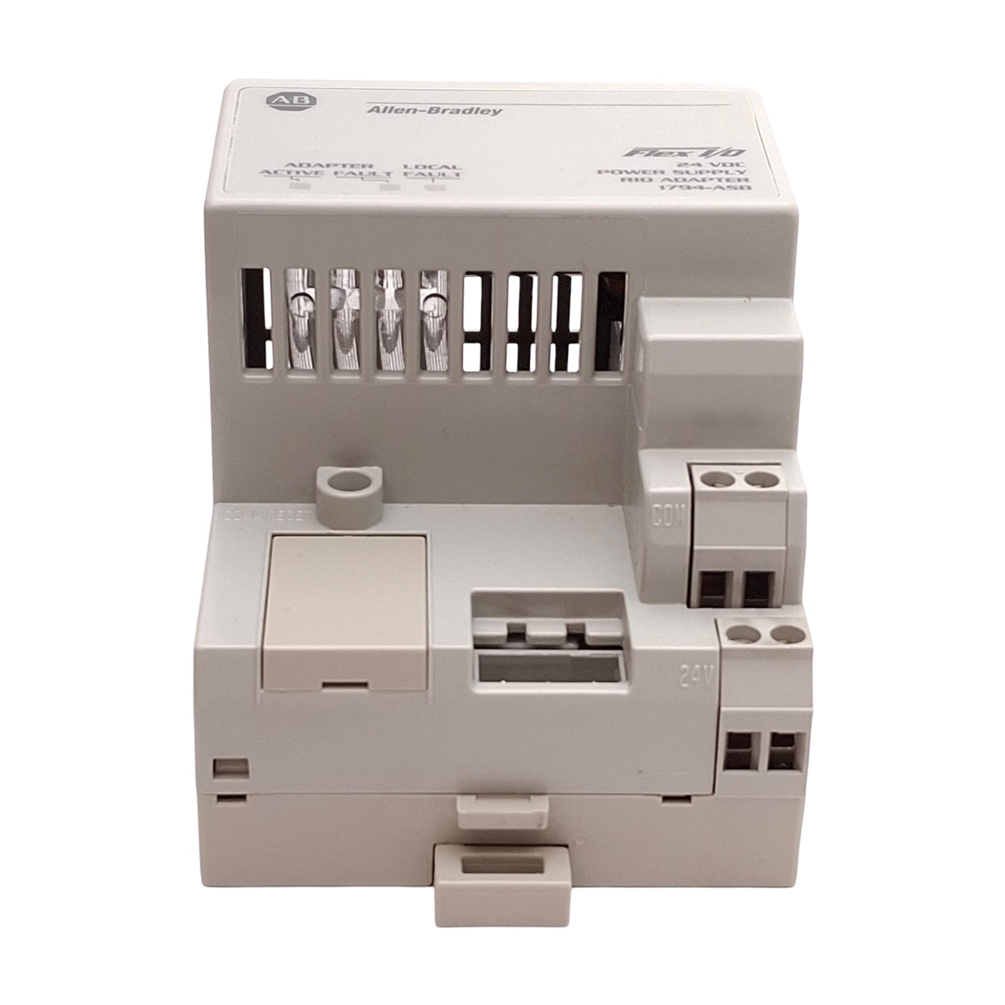 Used Allen Bradley 1794-ASB Ser D Flex I/O Power Supply RIO Remote Adapter 24VDC