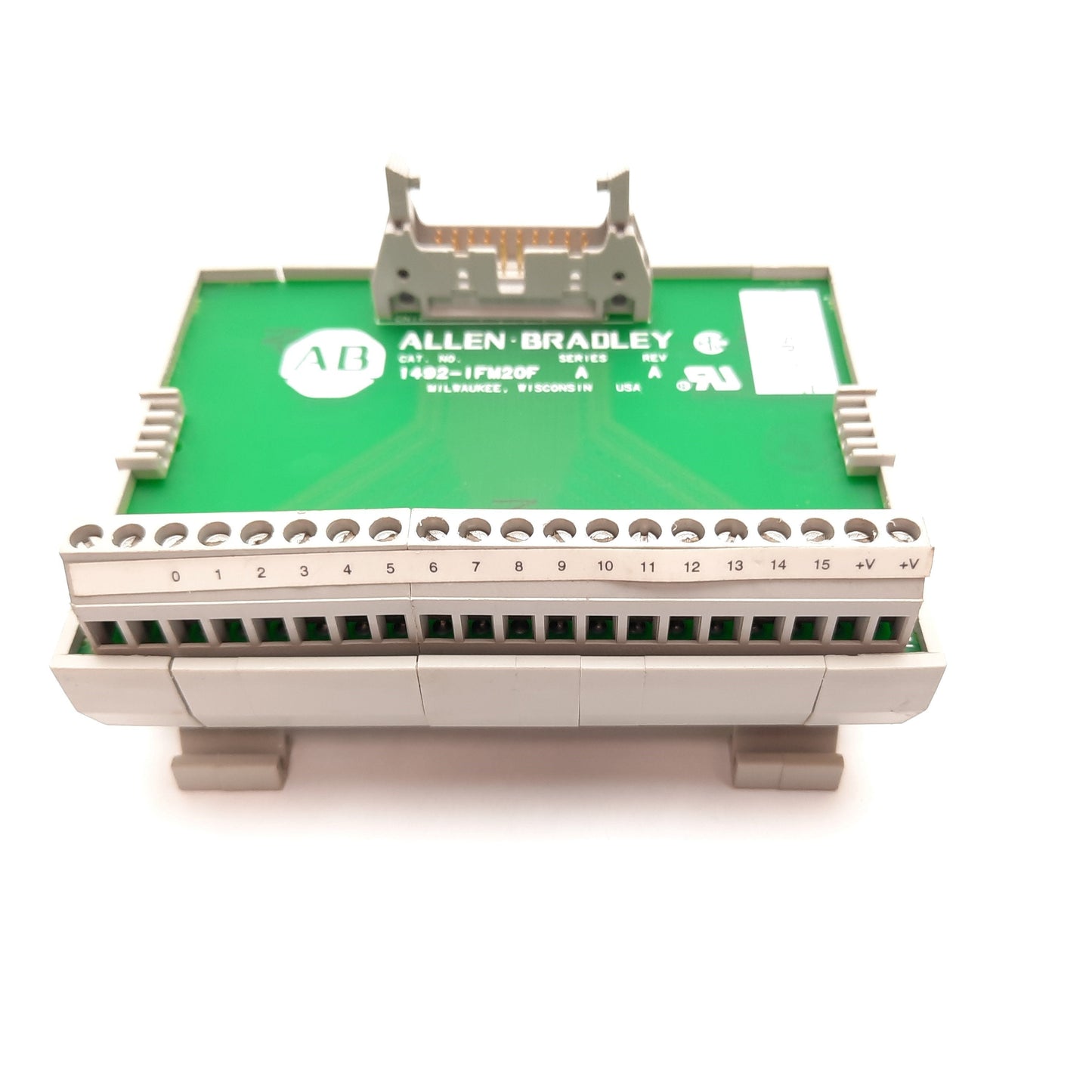 Used Allen Bradley 1492-IFM20F Terminal Block, 20-Pin to Screw Terminals, DIN Rail