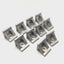 Used Lot of 10 Aluminum Extrusion Inside Gusseted Corner Brackets, 2-Hole, 1.5 x 1.5"