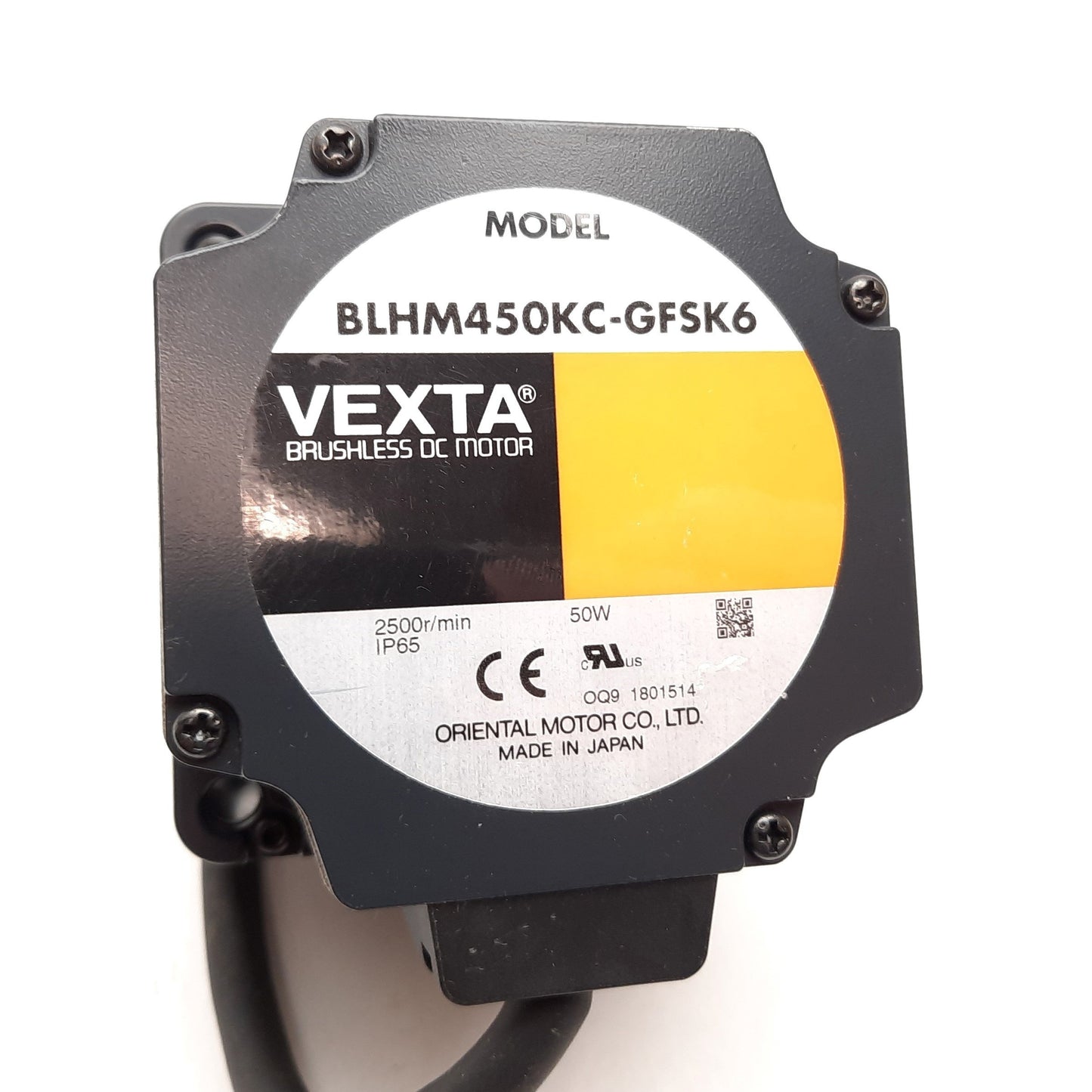 Used Oriental Motor BLHM450KC-GFSK6 Vexta Brushless DC Motor, 15mm Shaft, 2500RPM 50W