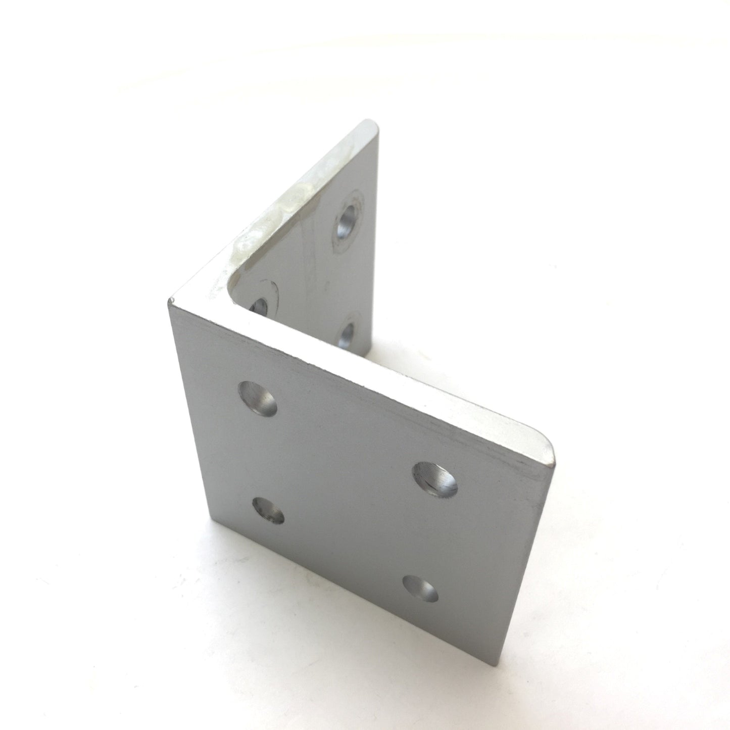 Used Lot of 5 80/20 4304 Aluminum Inside 90° Corner Brackets, 8-Hole, 15 Series