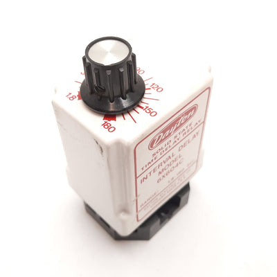 Used Dayton 6X604C Solid State Time Delay Relay, Interval Delay, 1.8-180sec, 120VAC
