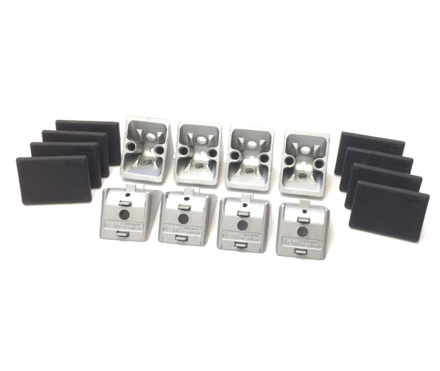 Used Lot of 8 Item 0.0.516.19 Aluminum Extrusion 90 Degree Angle Brackets & Covers
