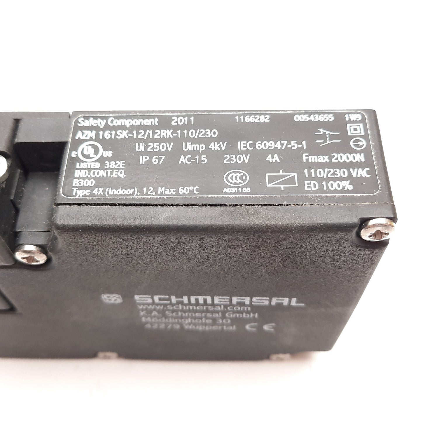 Used Schmersal AZM 161SK-12/12RK-110/230 Safety Interlock Switch, 2x N/O 4x N/C