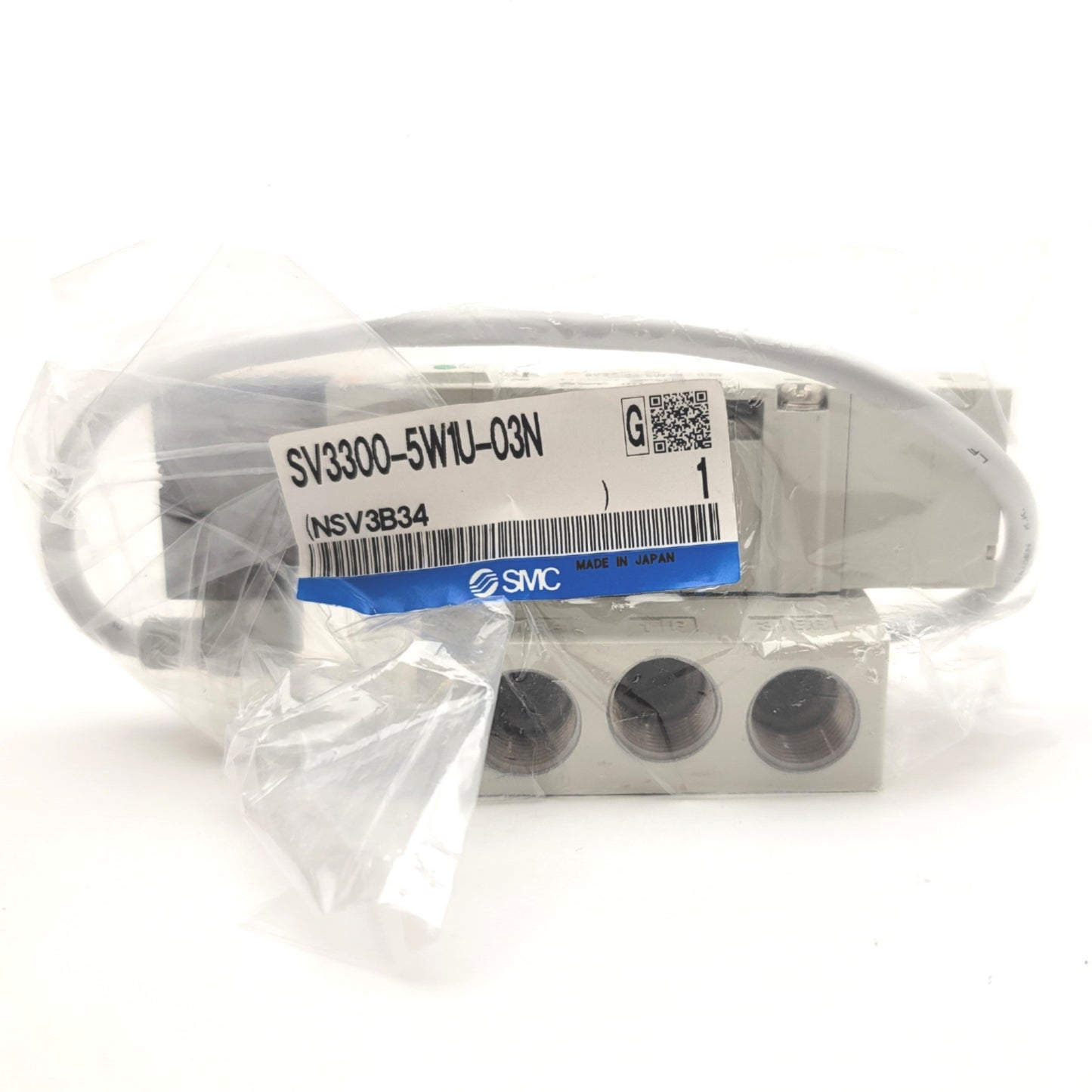 New SMC SV3300-5W1U-03N 5-Port Solenoid Valve With Subplate 24VDC 0.2-0.7MPa 3/8"NPT
