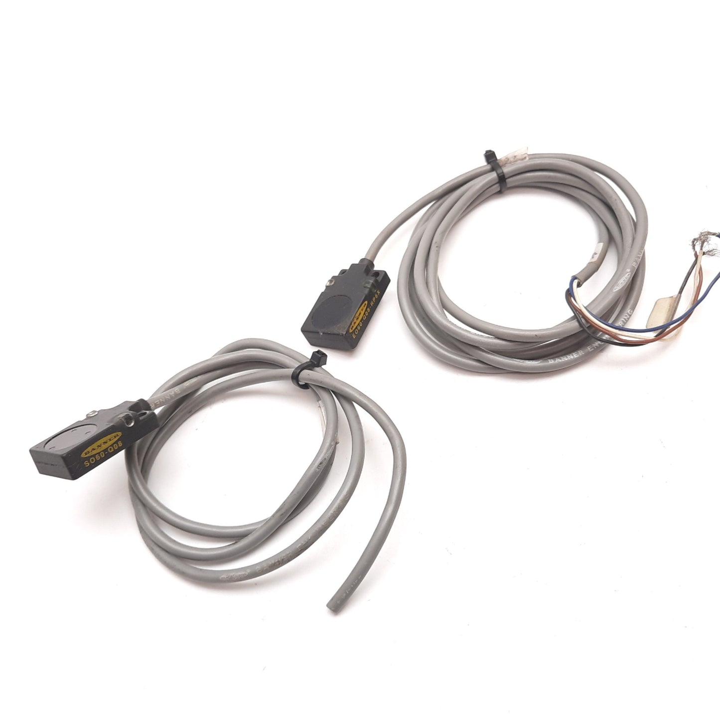 Used Banner SO60-Q08 EO60-Q08-RP6X Photoelectric Sensor Emitter Receiver 20" 10-30VDC