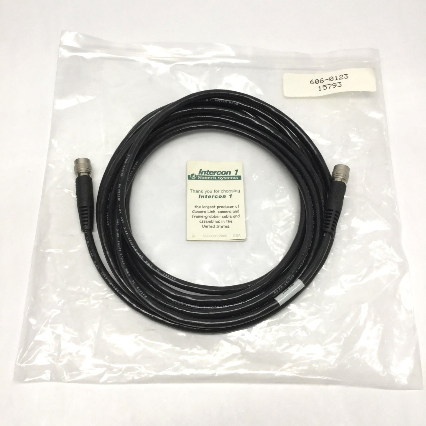 New Intercon 1 606-0123 Camera Extension Cable 12-Pin Hirose Male to Female 5m