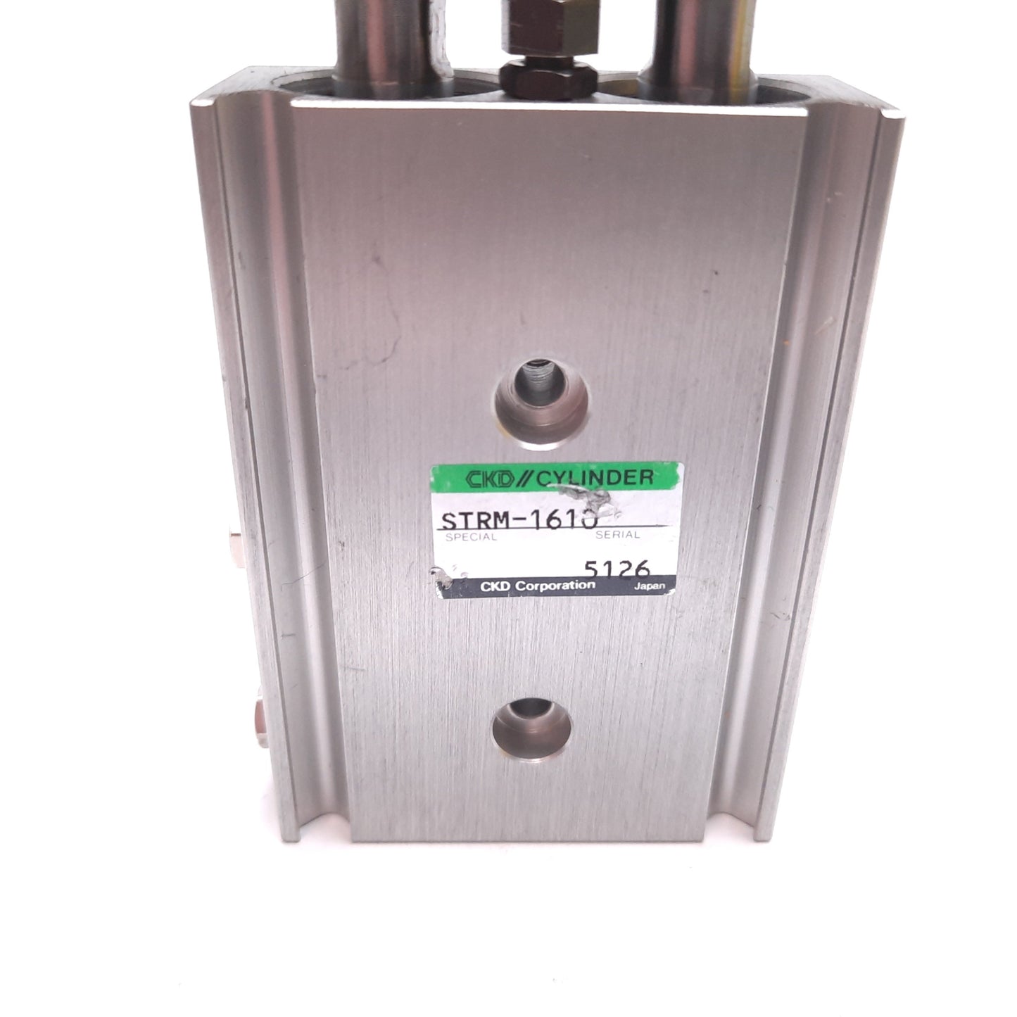 Used CKD STRM-1610 Pneumatic Cylinder, Dual Rod, Bore: 16mm, Stroke: 10mm, M5x0.8