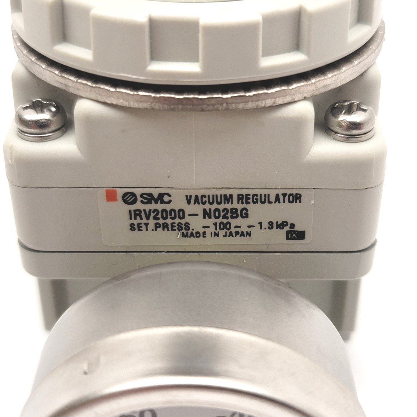 Used SMC IRV2000-N02BG Vacuum Regulator With Gauge And Bracket, -100 To -1.3kPa