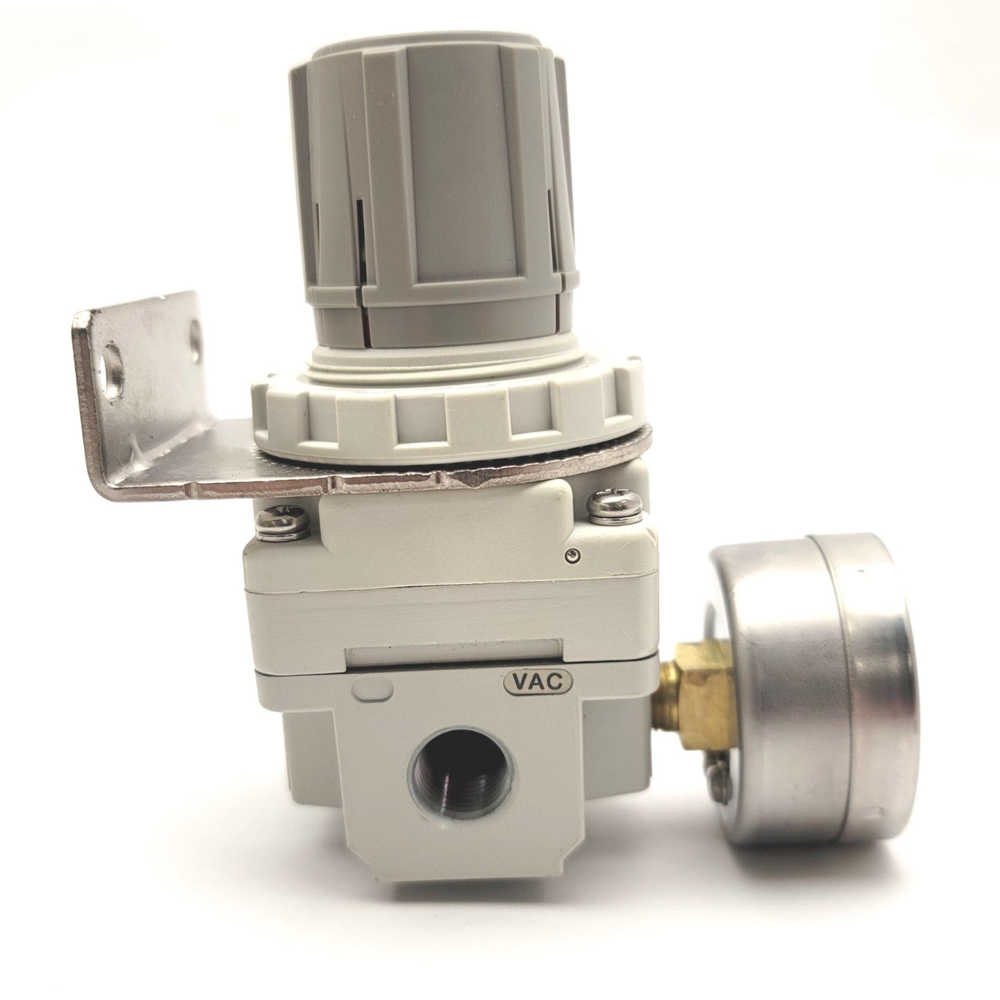 Used SMC IRV2000-N02BG Vacuum Regulator With Gauge And Bracket, -100 To -1.3kPa
