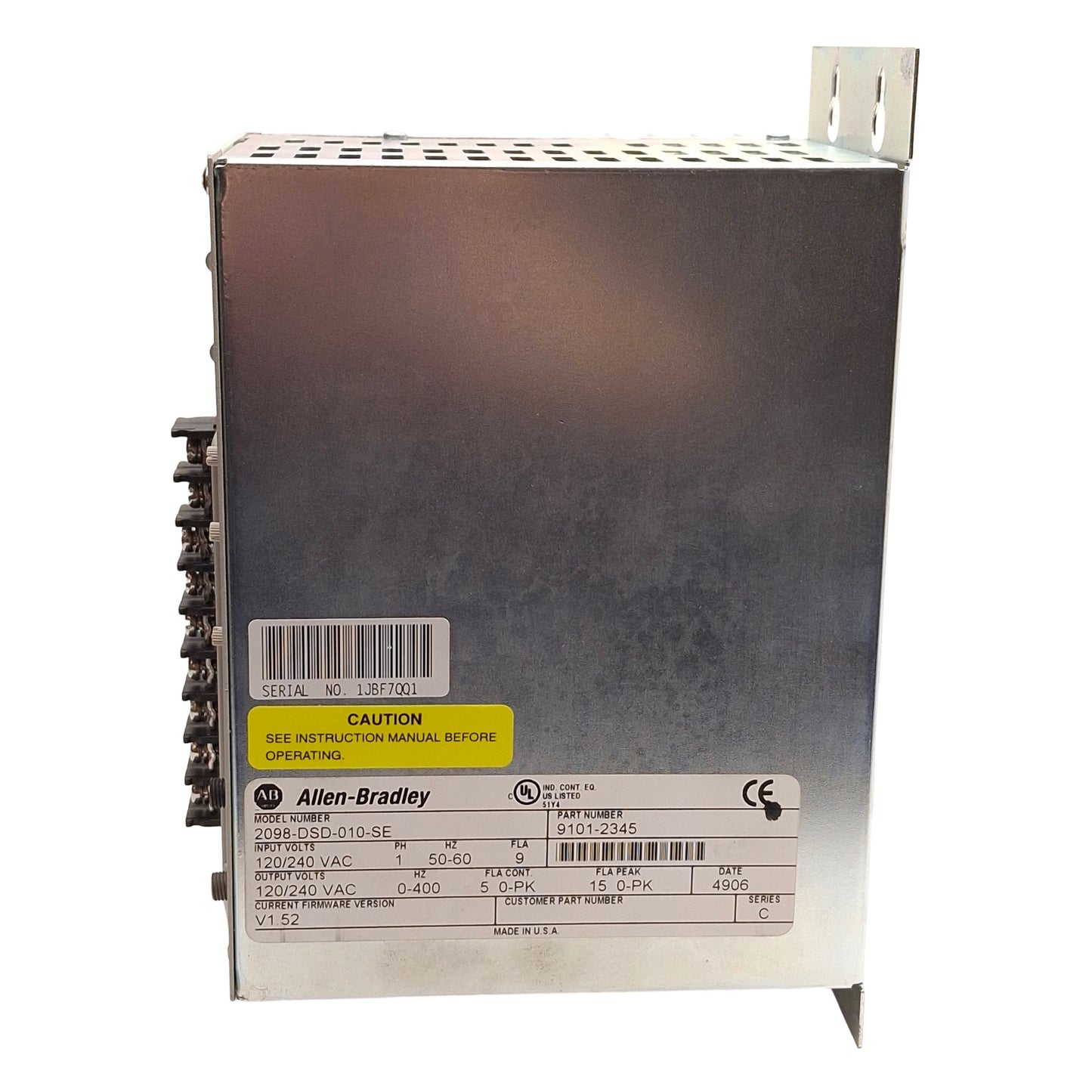 Used Allen Bradley 2098-DSD-010-SE Kinetix Ultra3000 Servo Drive, 120/240VAC 0-400Hz