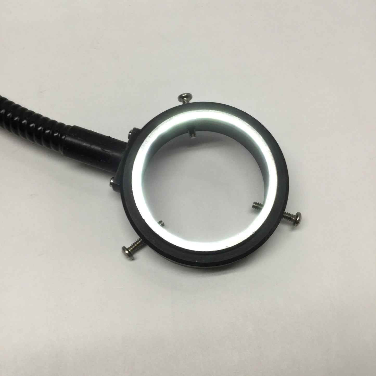 Used Fostec Schott A08630 Midi Fiber Optic Ring Light Guide, 38-53mm Objective, 33" L