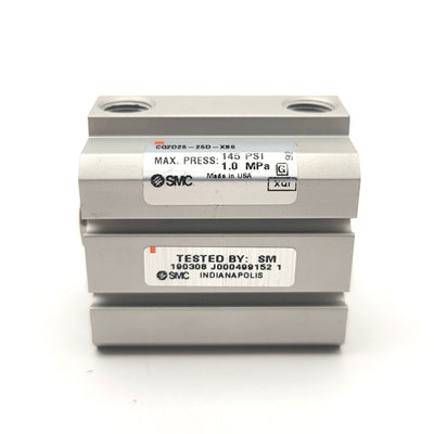 New – Open box SMC CQ2D25-25D-XB6 High Temp Spring Return Compact Cylinder 25mm Stroke, 1.0MPa