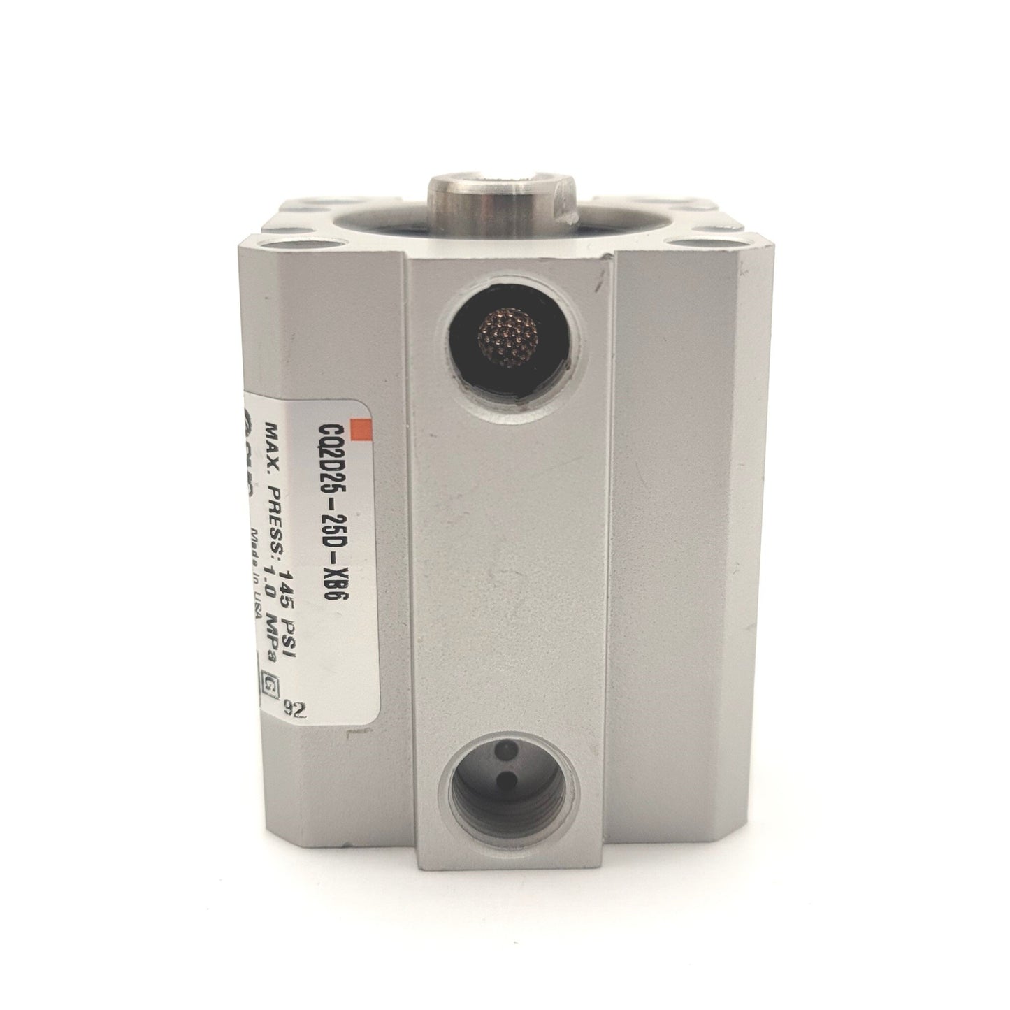 New – Open box SMC CQ2D25-25D-XB6 High Temp Spring Return Compact Cylinder 25mm Stroke, 1.0MPa