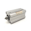 Used SMC NCQ2D20-50DCM Compact Double Acting Cylinder Bore: 20mm Stroke: 50mm M5x0.8